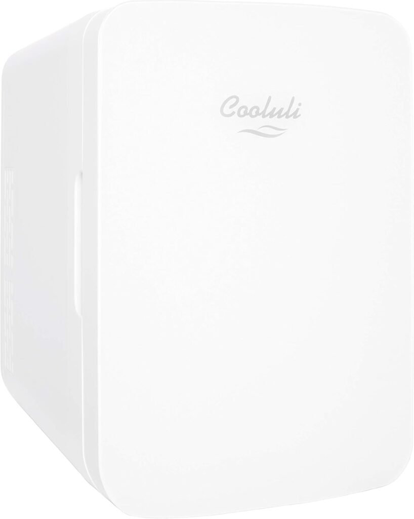Mini nevera Cooluli Infinity en blanco, ideal para cosméticos, oficina y dormitorio