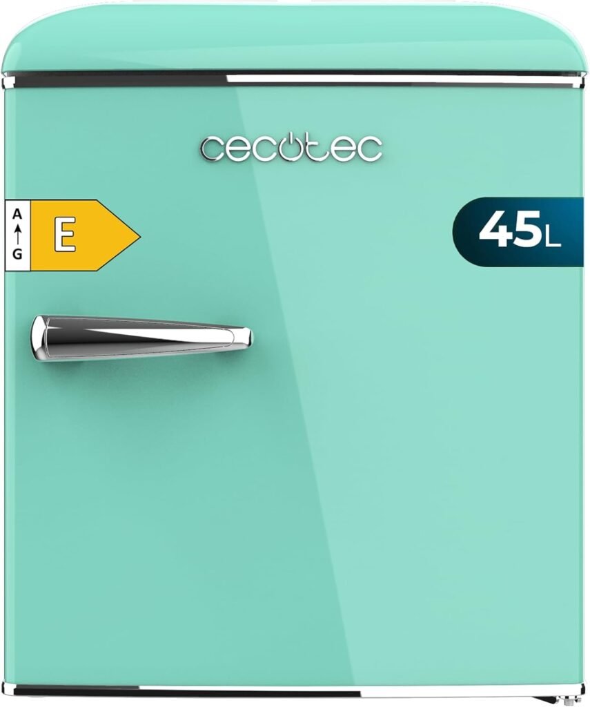 Nevera compacta Cecotec en azul celeste de 45L, perfecta para hogar y oficina