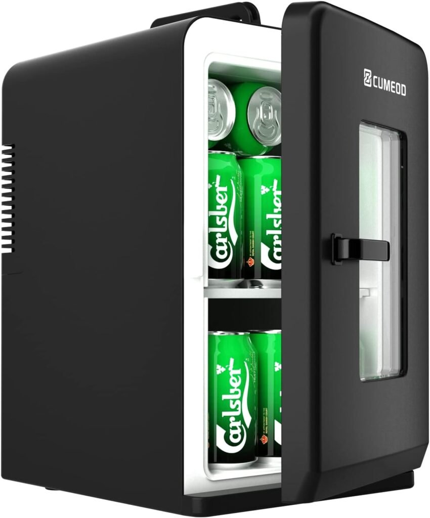 Mini nevera Cumeod para dormitorio y cosméticos con funciones de enfriamiento y calentamiento